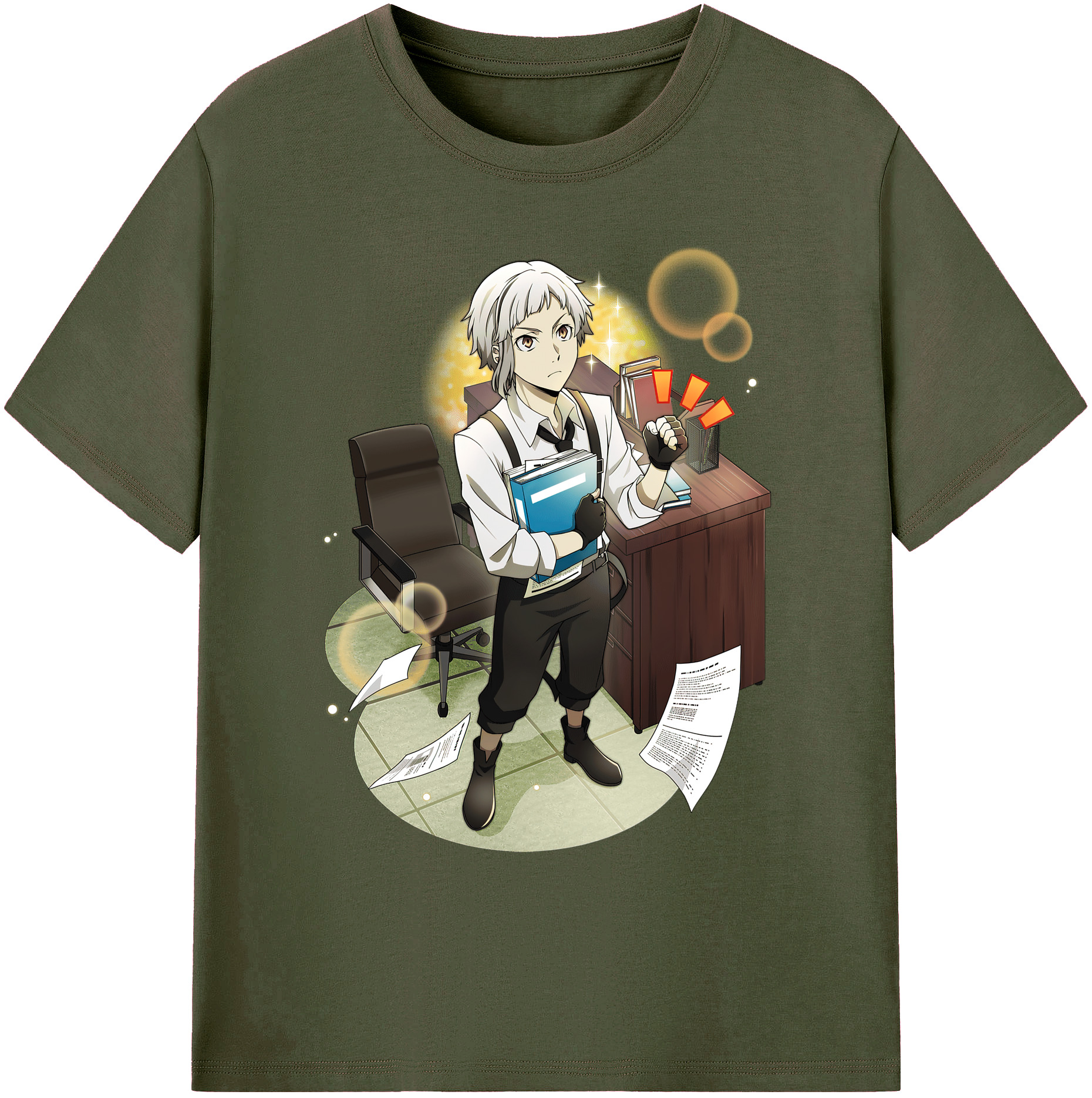 （画像用） 文豪ストレイドッグス Bungo Stray Dogs 綿100％ メンズ半袖Tシャツ｜肌触りやわらか＆通気性
